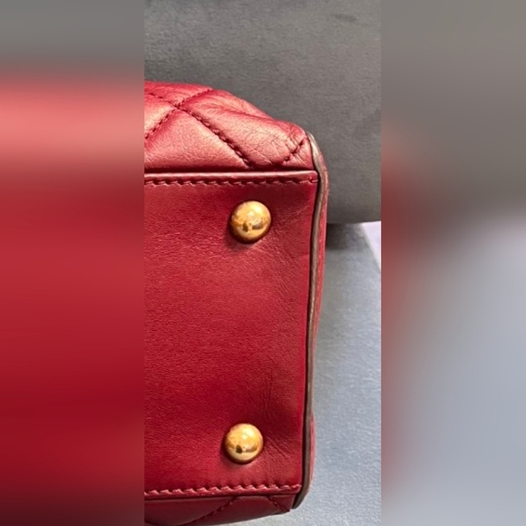 Chanel Burgundy Quilted Leather Shoulder Bag Authentic Classic - Picture 13 of 16